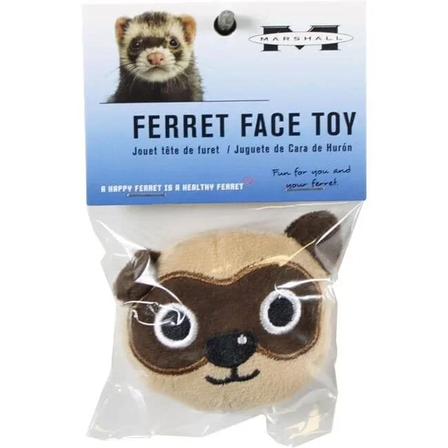 Marshall Ferret Face Squeaking Plush Small Animal Ferret Toy