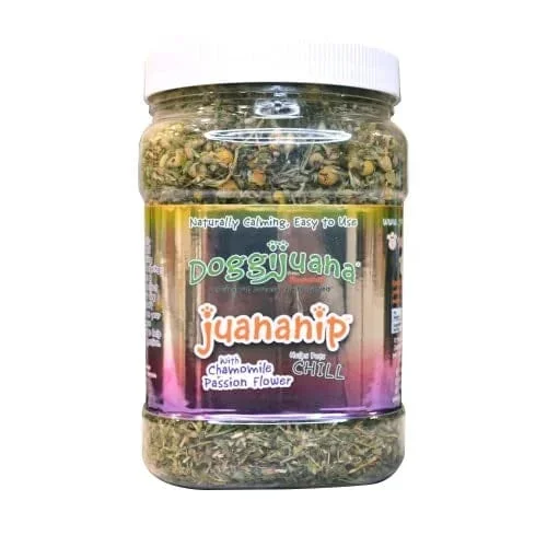 Meowijuana Premium Organic All-Natural Calming Catnip For Dogs with Chamomile and Passionflower – 3.67 Oz