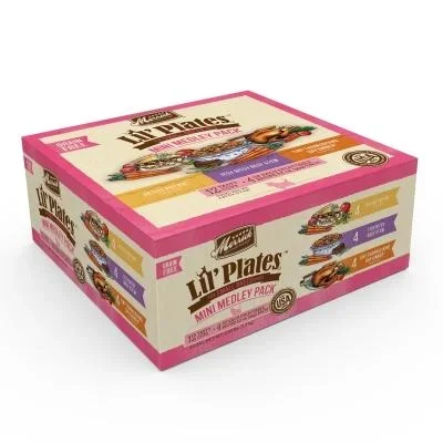 Merrick Lil’ Plates Grain-Free Lil’ Tubs Variety Pack Small Breed Dog Food – 3.5 oz Tubs – Case of 24