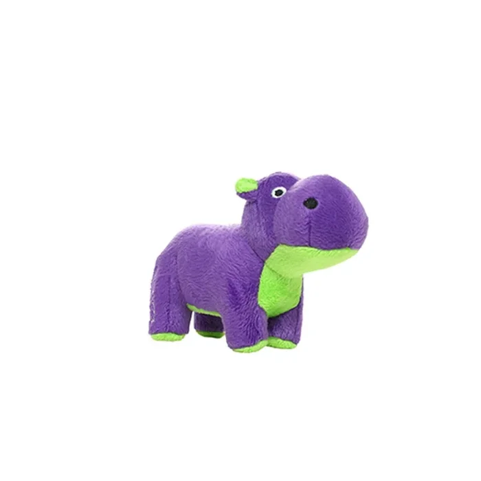 Mighty Junior Safari Hippo Squeak and Plush Floating Dog Toy – Purple – Small