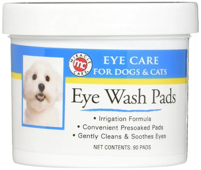 Miracle Care First-Aid Sterile Eye Wash Pads for Dogs and Cats – 90 Count
