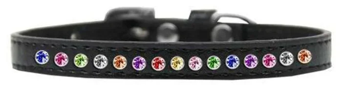 Mirage Pet Products One Row Confetti Black Puppy Dog Collar, Size 14