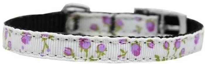 Mirage Pet Products Roses 3/8″ Nylon Dog Collar with Classic Buckle, Size 12, Purple