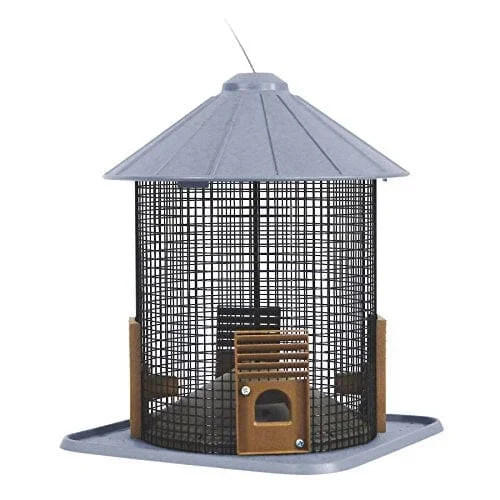 More Birds Crib Sunflower Plastic Hopper Wild Bird Feeder – Black – 5.6 Lbs Cap