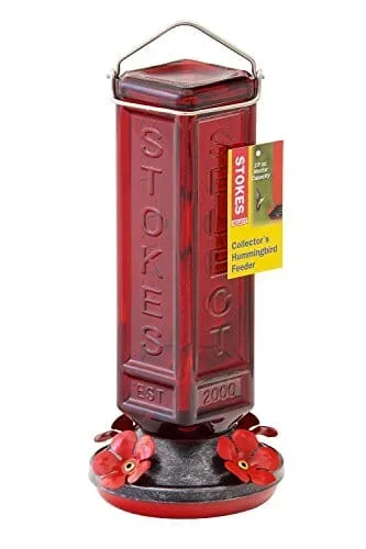 More Birds Glass Vintage Hummingbird Feeder – Red – 19 Oz Cap – 2 Pack