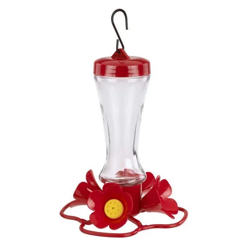 More Birds, More Birds Impatiens Glass Hummingbird Feeder, 8 oz capacity