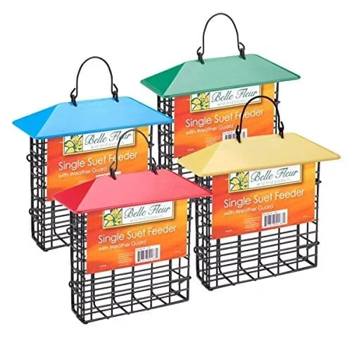 More Birds Suet Feeder with Weather Guard Wild Bird Feeder – Assorted – Double