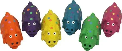 Multipet Goblet Pig High-Pitch Squeaking Latex Dog Toy – Assorted – 4″ Inches