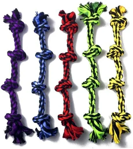 Multipet Nuts for Knots Quadruple-Knotted Rope Dog Toy – 25″ Inches