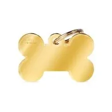 MyFamily Basic Gold Big Bone ID Tag, Brass
