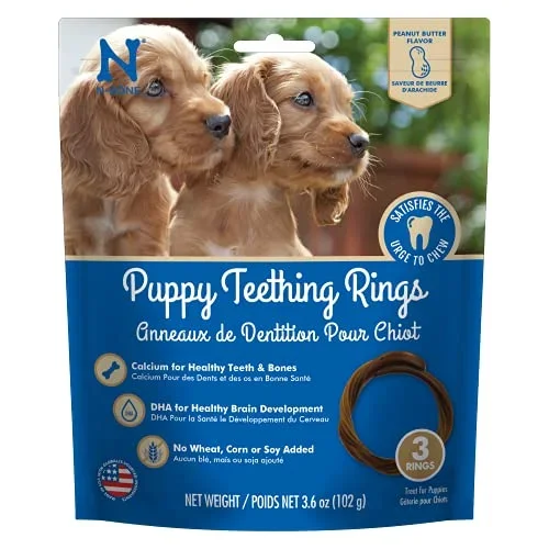 N-Bone Puppy Teething Ring Chewy Dog Treats Peanut Butter – 3 Pack