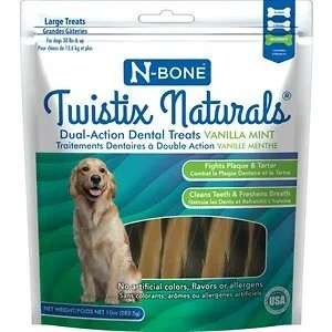 N-Bone TWISTIX Vanilla Mint Dental Dog Treat – Large – 10 Oz