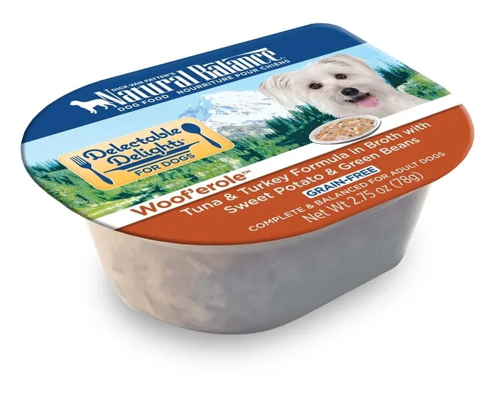 Natural Balance Pet Foods Delectable Delights Grain Free Wet Dog Food Woof’erole in Broth – 2.75 Oz – Case of 24