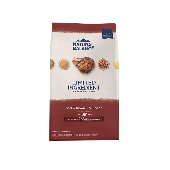 Natural Balance Pet Foods Limited Ingredient Diet Adult Dry Dog Food – Beef & Brown Rice – 4 lb