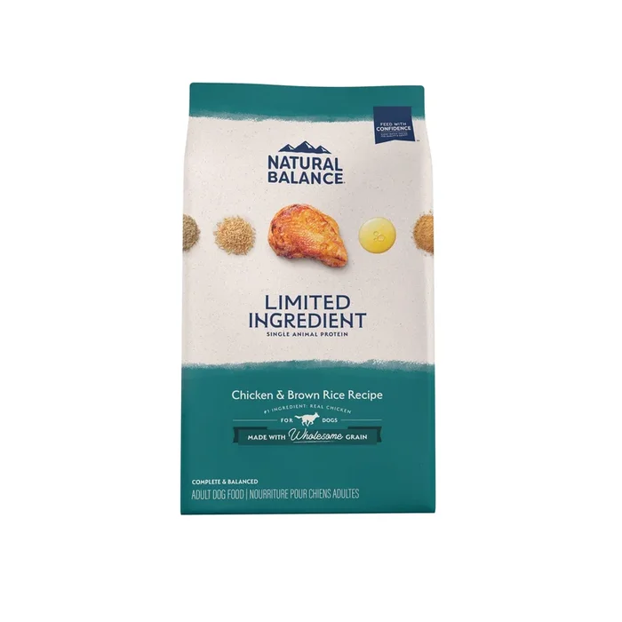 Natural Balance Pet Foods Limited Ingredient Diet Adult Dry Dog Food – Chicken & Brown Rice – 4 lb