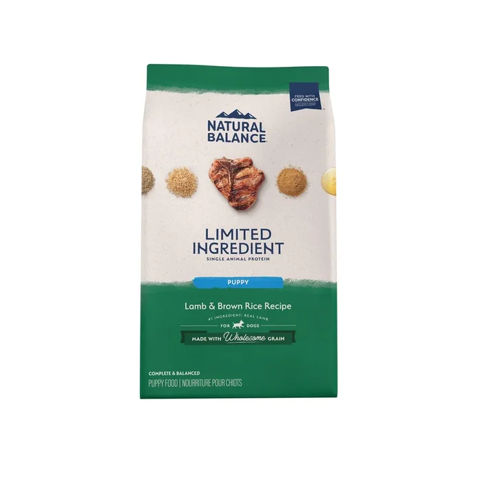 Natural Balance Pet Foods Limited Ingredient Diet Puppy Dry Dog Food – Lamb & Brown Rice – 4 lb