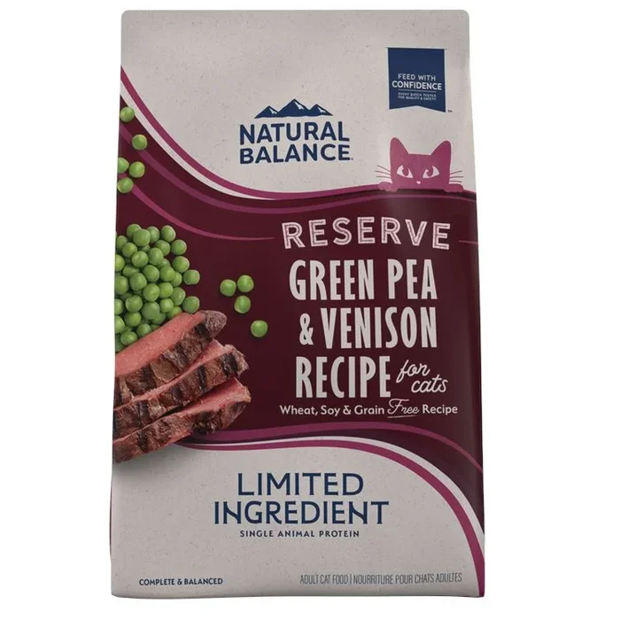 Natural Balance Pet Foods Limited Ingredient Diet Reserve Dry Cat Food – Green Pea & Venison – 4 lb