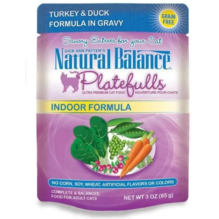 Natural Balance Pet Foods Platefulls Indoor Turkey & Duck Formula in Gravy Cat Wet Food
