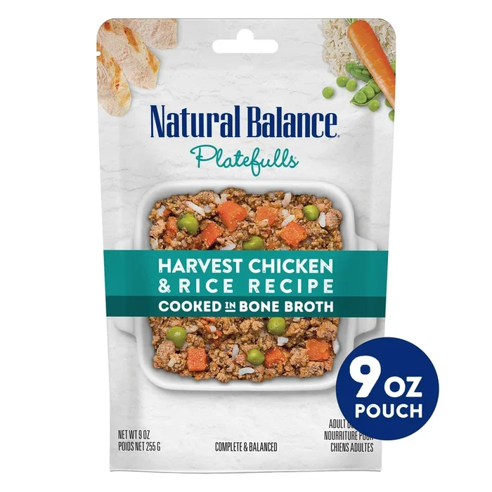 Natural Balance Pet Foods Platefulls Wet Dog Food Harvest Chicken & Rice Recipe – 9 Oz – Case of 12