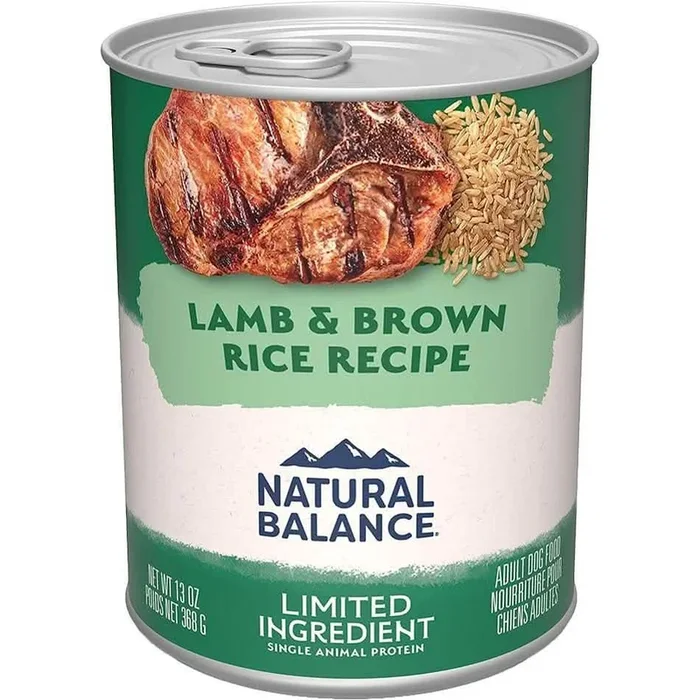 Natural Balance 湿狗粮有限成分羊肉和糙米配方