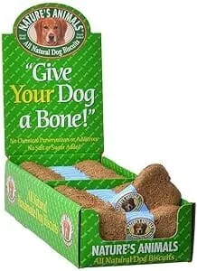 Nature’s Animals Original Bakery Dog Biscuits Treats – Peanut Butter – 4 In – 24 Pack