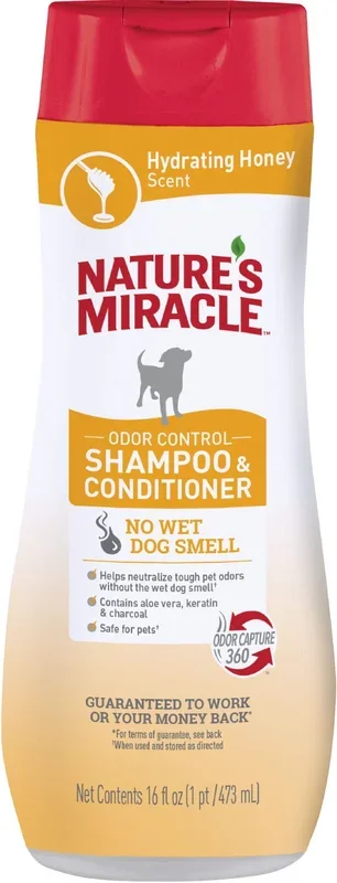 Nature’s Mircale Odor Control Dog Shampoo & Conditioner – Hydrating Honey – 16 Oz