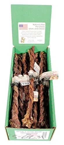 Nature’s Own USA Lamb Chews Natural Dog Chews – Lamb – 12 In – 30 Pack