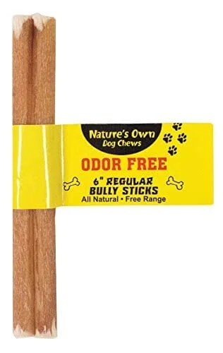 Nature’s Own USA Odor-Free Bully Sticks and Natural Chews – Beef – 6 In – 50 Pack