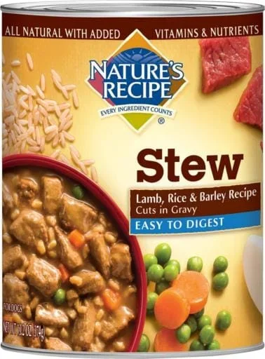 Nature’s Recipe Easy to Digest Lamb Rice and Barley Homestyle Ground Canned Dog Food
