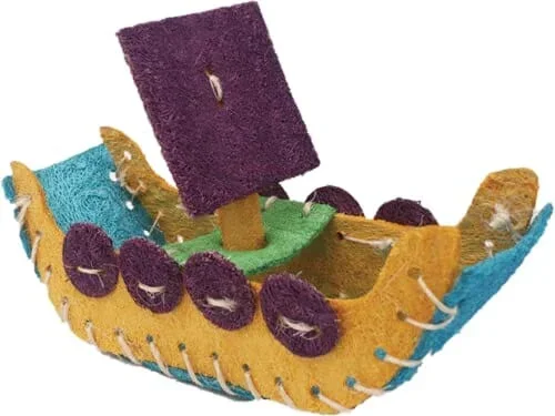 Nibbles Loofah Boat Chew Small Animal Chewy Treats – Small