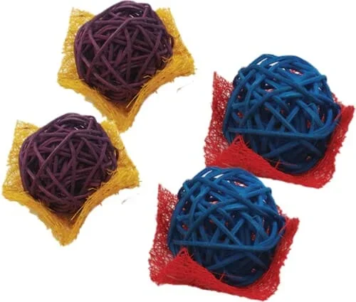 Nibbles Loofah Bon Bons Chews Small Animal Chewy Treats – Small – 4 Pack