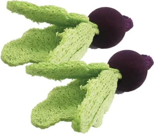 Nibbles Loofah Turnips Chews Small Animal Chew Toy – Small – 2 Pack