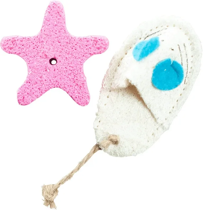 Nibbles Pumice Stone And Loofah Pedicure Kit Chew Small Animal Chewy Treats –