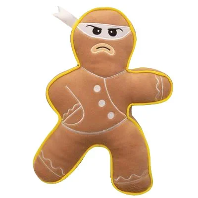 Ninja Bread Man Plush Crinkle & Squeaker Dog Toy, 8″
