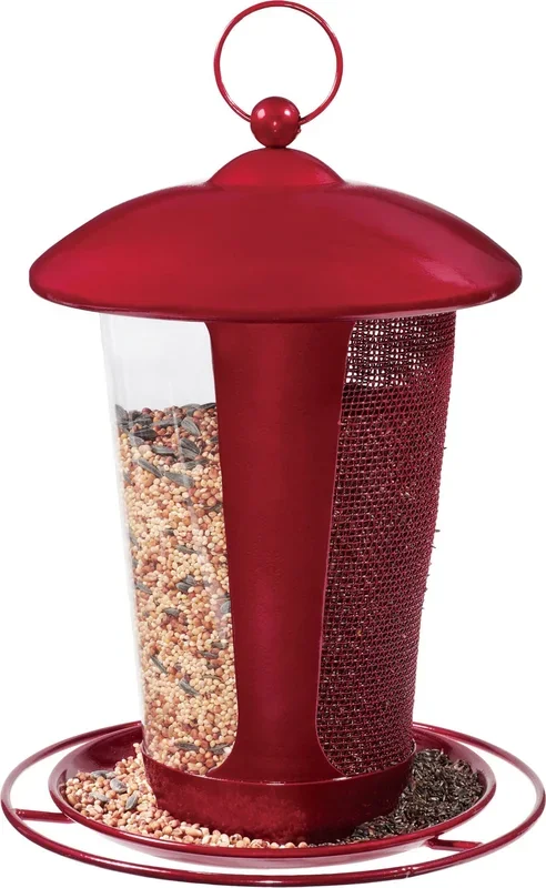 North States Crimson Dual Seed Wild Bird Feeder – Red – 3 Lbs