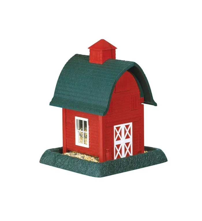 North States Wild Bird 5 lb Plastic Barn Hopper Bird Feeder 4 ports