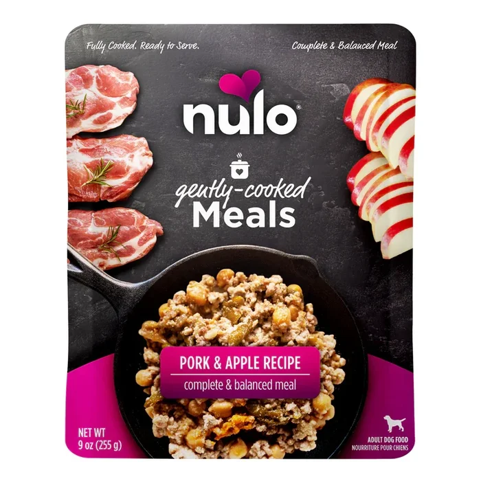 Nulo Gently-Cooked Meals Pork & Apple Recipe, Wet Dog Food, 9-oz