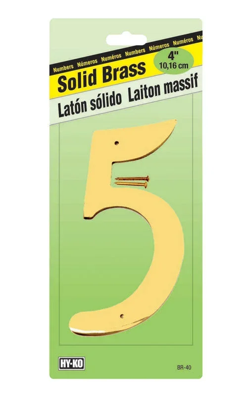 NUMBER HOUSE 4″S BRASS#5