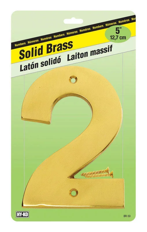 NUMBER HOUSE 5″S BRASS#2