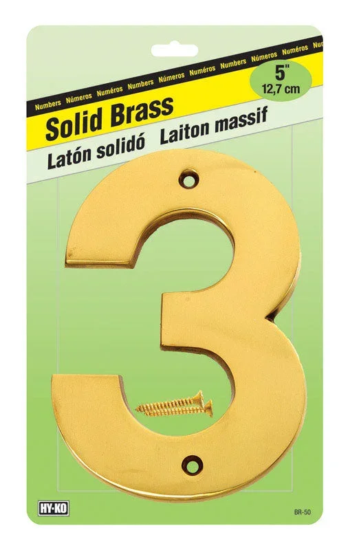 NUMBER HOUSE 5″S BRASS#3