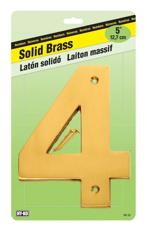 NUMBER HOUSE 5″S BRASS#4