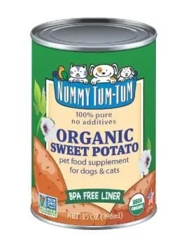 Nummy Tum Tum Organic Sweet Potato Puree Canned Cat and Dog Food – 15 Oz – Case of 12