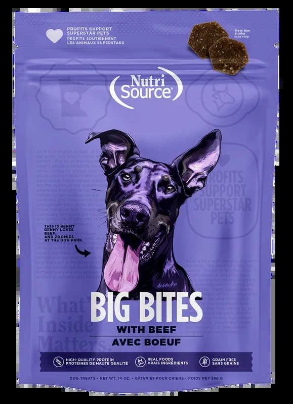 NutriSource Big Bites Grain Free Beef Dog Treats
