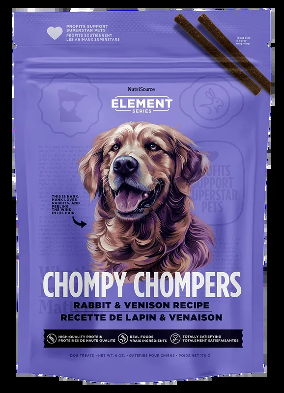 NutriSource Element Series Chompy Chompers Rabbit & Venison Dog Treats