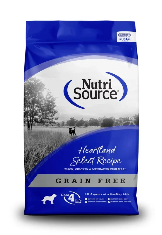 Nutrisource Grain Free Heartland Select with Bison Dry Dog Food – 30 lb Bag