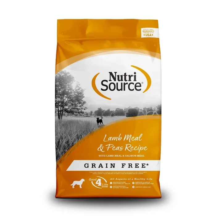 Nutrisource Grain-Free Lamb Meal and Peas Formula Dry Dog Food – 26 Lbs
