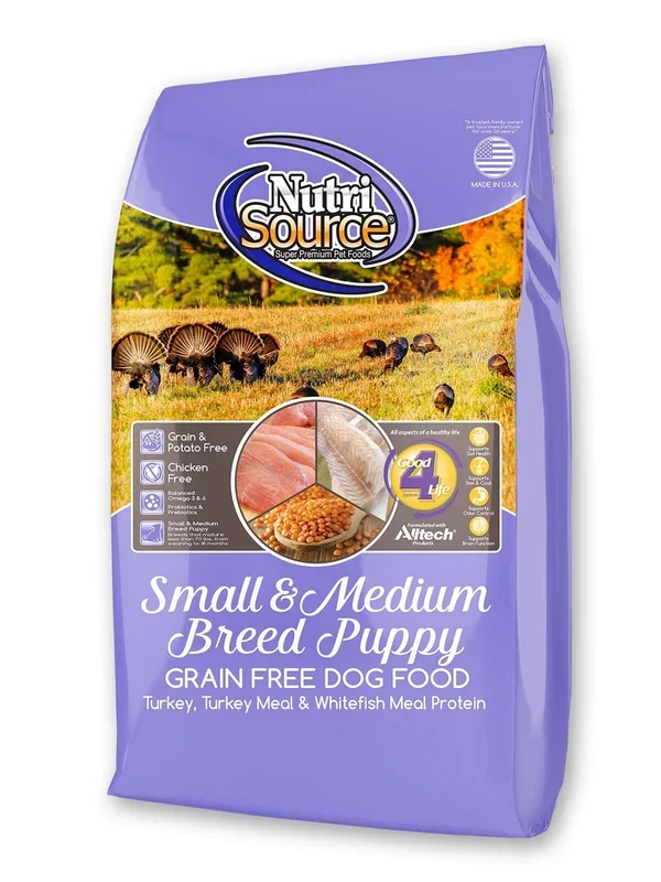 Nutrisource Grain Free Small/Med Breed Puppy Dry Dog Food – 30 lb Bag
