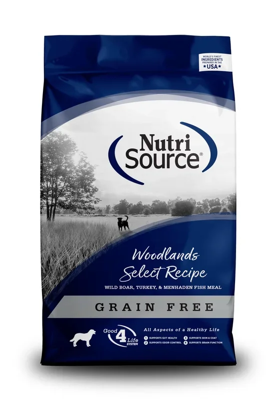 Nutrisource Grain Free Woodlands Select Boar and Turkey Dry Dog Food – 15 lb Bag