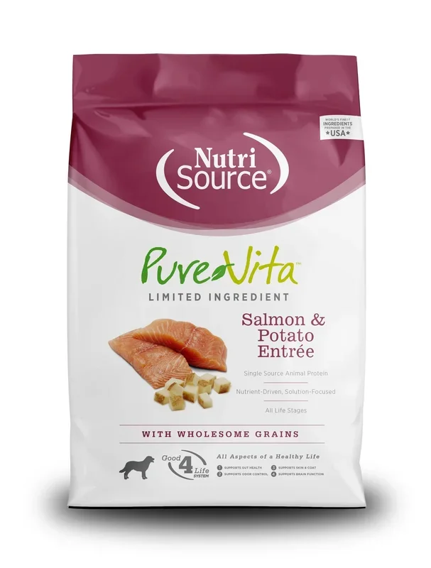 Nutrisource Pure Vita Salmon & Potato Dry Dog Food – 25 lb Bag