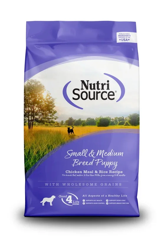 Nutrisource Small/Medium Breed Puppy Chicken & Rice Dry Dog Food – 30 lb Bag